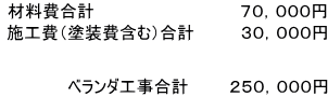 ベランダ工事費